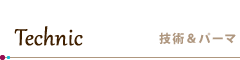 Technic / 技術&パーマ